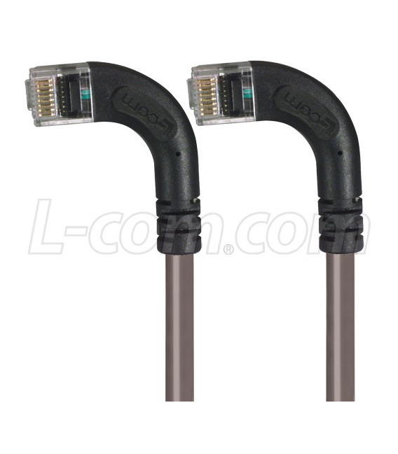 Category 5E LSZH Right Angle Patch Cable, Right Angle Left/Right Angle Left, Gray, 2.0 ft