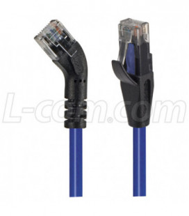 Category 5E 45° Patch Cable, Straight/Right 45° Angle, Blue 1.0 ft