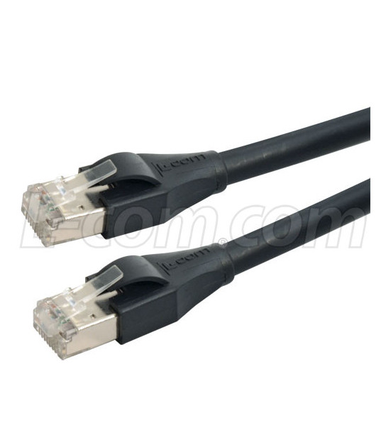 Double Shielded Cat5e Outdoor High Flex PoE Industrial Ethernet Cable,  RJ45, BLK, 5.0ft