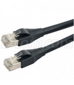 Double Shielded Cat5e Outdoor High Flex PoE Industrial Ethernet Cable,  RJ45, BLK, 5.0ft