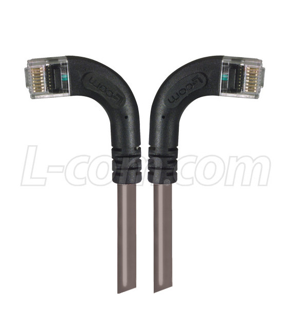 Category 5E LSZH Right Angle Patch Cable, Right Angle Left/Right Angle Right, Gray, 7.0 ft