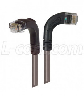Category 5E LSZH Right Angle Patch Cable, Right Angle Right/Right Angle Down, Gray, 5.0 ft