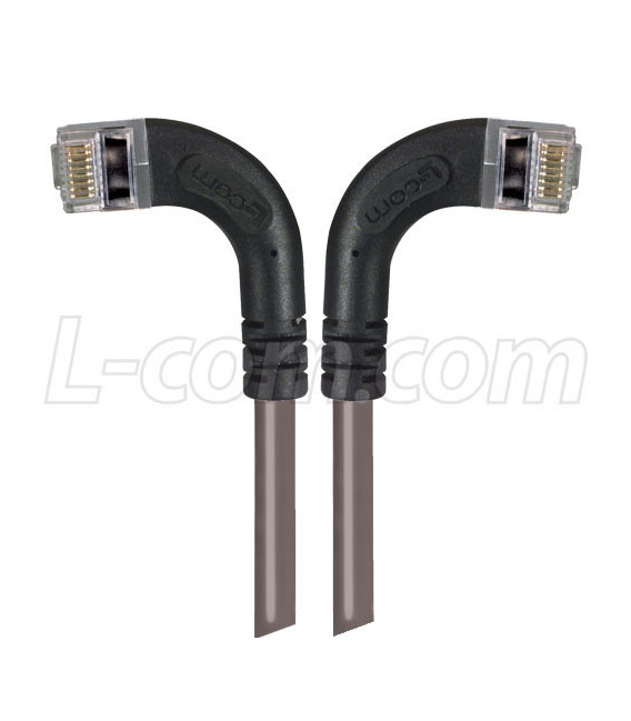 Category 5E Shielded LSZH Right Angle Patch Cable, Right Angle Left/Right Angle Right, Gray, 1.0 ft