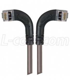 Category 5E Shielded LSZH Right Angle Patch Cable, Right Angle Left/Right Angle Right, Gray, 2.0 ft