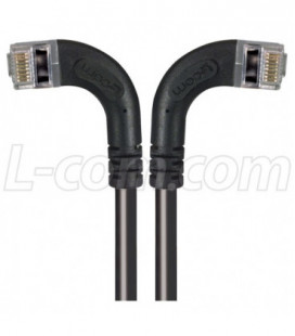 Category 5E Shielded LSZH Right Angle Patch Cable, Right Angle Left/Right Angle Right, Black, 1.0 ft