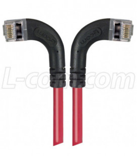 Category 5E Shielded LSZH Right Angle Patch Cable, Right Angle Left/Right Angle Right, Red, 30.0 ft