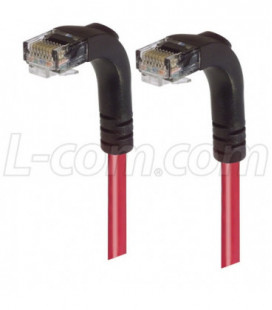 Category 5E LSZH Right Angle Patch Cable, Right Angle Down/Right Angle Down, Red, 7.0 ft