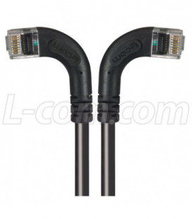Category 5E LSZH Right Angle Patch Cable, Right Angle Left/Right Angle Right, Black, 1.0 ft