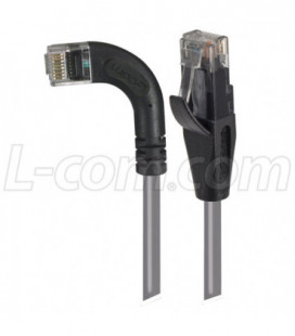 Category 5E LSZH Right Angle Patch Cable, Straight/Right Angle Left, Gray, 1.0 ft