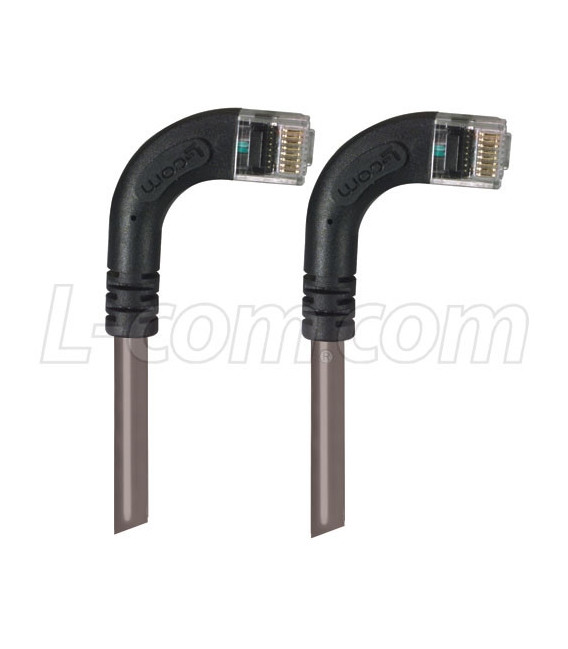 Category 5E LSZH Right Angle Patch Cable, Right Angle Right/Right Angle Right, Gray, 25.0 ft