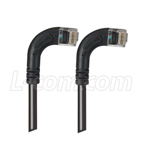 Category 5E LSZH Right Angle Patch Cable, Right Angle Right/Right Angle Right, Black, 3.0 ft
