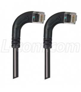 Category 5E LSZH Right Angle Patch Cable, Right Angle Right/Right Angle Right, Black, 25.0 ft