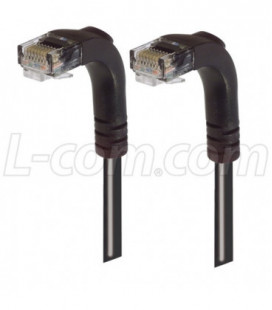 Category 5E LSZH Right Angle Patch Cable, Right Angle Down/Right Angle Down, Black, 2.0 ft