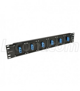 Universal Rack Panel with 6 Duplex SC Couplers w/Bronze Alignment Sleeve