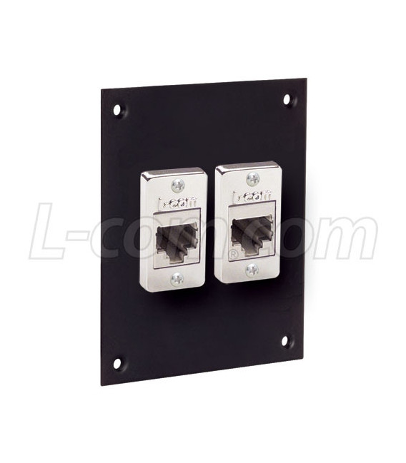 Universal Sub-Panel, 2 Category 6 Couplers, RJ45, Shielded