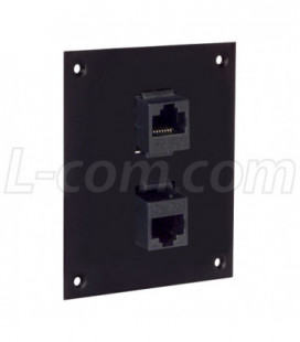 Universal Sub-Panel, 2 Category 5E Right Angle Unshielded RJ45 Couplers
