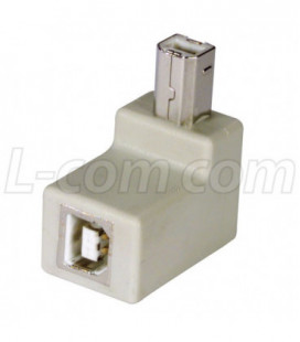 Right Angle USB Adapter, Type B Male/Female, Exit 1