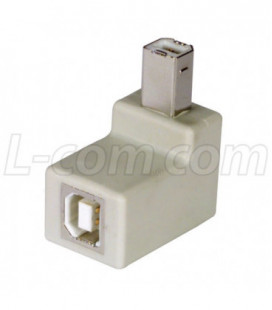Right Angle USB Adapter, Type B Male/Female, Exit 2