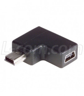 Right Angle USB Adapter, Mini B5 Male/Female, Exit 2