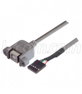 USB Type B Adapter, Female Bulkhead/Female Header 1.0m