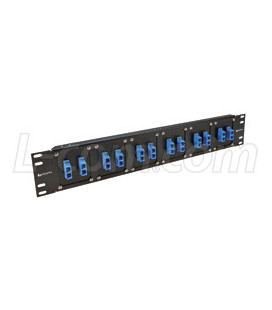 Universal Rack Panel with 12 Duplex SC Couplers w/Bronze Alignment Sleeve