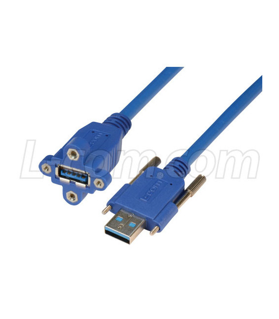 USB 3.0 Machine Vision Panel Mount Cable Assembly 0.5 Meters