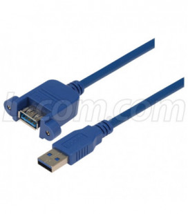 USB 3.0 Type A Female Bulkhead/Type A Male, 1.0m