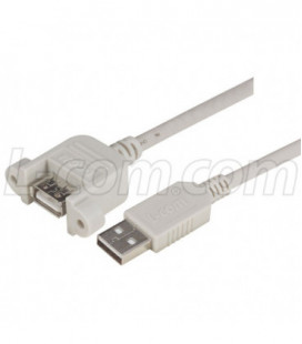 USB Type A Coupler, Female Bulkhead/Type A Male, 4.0m