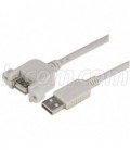 USB Type A Coupler, Female Bulkhead/Type A Male, 1.0m
