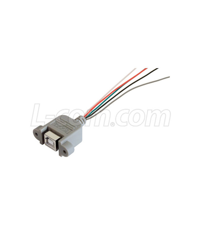L-COM USB Type B Female Mount to 24" Wire Leads UPMB-LEADS