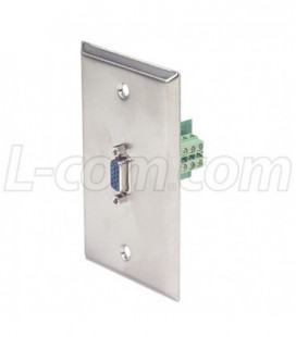 Wallplate Assembly HD15 Female to Terminal Block