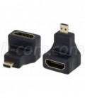 HDMI Type D Male to HDMI Type A Female Right Angle Adapter