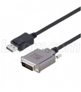 DVI w/Metal Shell Male to DisplayPort LSZH Cable 4 feet