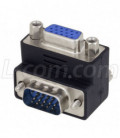 HD15 Male to HD15 Female Right Angle Adapter