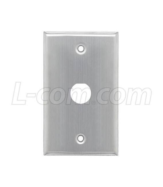Stainless Wall Plate, One 0.75" dia. D-hole