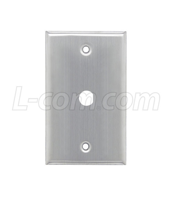 Stainless Wall Plate, One 0.5" dia. D-hole