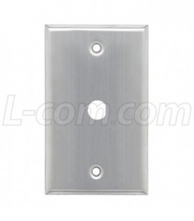 Stainless Wall Plate, One 0.5" dia. D-hole