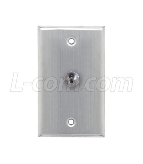Stainless Steel Wall Plate, One 3.5mm Female/Female Coupler