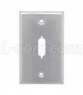 Stainless Wall Plate, One DB9/HD15/HDMI Opening