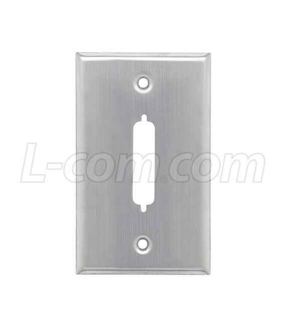 Stainless Wall Plate, One DB25/HD44 Opening