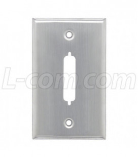 Stainless Wall Plate, One DB25/HD44 Opening