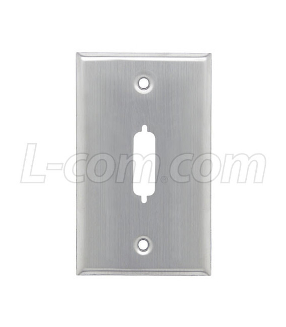 Stainless Wall Plate, One DB15/HD26/DVI/DisplayPort Opening