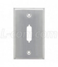 Stainless Wall Plate, One DB15/HD26/DVI/DisplayPort Opening